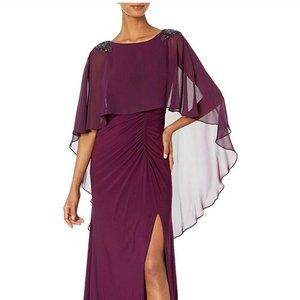 Adrianna Papell Women's Chiffon Capelet Jersey